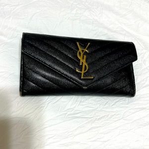 Black Saint Laurent wallet clutch purse